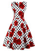 Vintage Polka Dot Floral Fit&Flare Dress