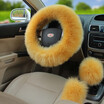 Universal Car Plush Fuzzy Steering Wheel Cover Wool Fur Gear Knob Shifter Brake