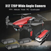 Dongmingtuo X12 720P Wide Angle Camera WiFi FPV Drone Altitude Hold RC Quadcopter w Three Batteries