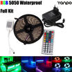 Waterproof LED Strip Light 5M RGB 5050 300 SMD 44 Key Remote 12V Power kit CA