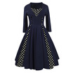 Polka Dot Knee Length A Line Vintage Dress