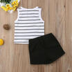Fashion Kids Baby Girls Pineapple Tops Vest T-shirt Pants Shorts Outfits Clothes