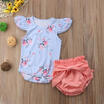 Newborn Baby Girl Floral Romper Bodysuit Shorts Pants Outfit Set Cute Clothes