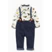 Kids Baby Boys Long Sleeve Shirt TopsBracesPants Clothes 3pcs Outfit Set Cute