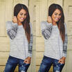 Women Long Sleeve Baseball Shirt Basic T-shirt Tee Top Plus Size Tunic Blouse