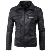 AOWOFS European code foreign trade new mens motorcycle leather letters embroidered leather jacket jacket D105