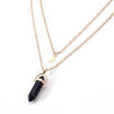 Gemstone Rock Quartz Natural Crystal Healing Point Chakra Stone Pendant Necklace