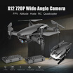 Dongmingtuo X12 720P Wide Angle Camera WiFi FPV Drone Altitude Hold RC Quadcopter w Three Batteries