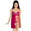 4-dimensional space goddess series - curve fashion sexy underwear women with chest pad sexy lace fork with a short skirt wine red wine