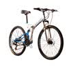 Resistant bicycles 24-speed double-shock disc brake folding mountain bike white blue