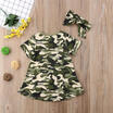 Canis Kid Baby Girls Short Sleeve Camo Party Pageant Dress Headband 2PCS Clothes