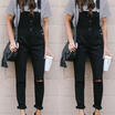 Women Denim Jeans Rompers Pants Overalls Straps Jumpsuit Rompers Black Trousers