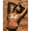Women Metal Crop Tops Backless Bralette Summer Beach Party Club Sequin Tops Vest