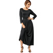A Line Long Sleeve Long Dress