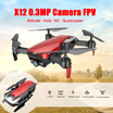 Dongmingtuo X12 720P Wide Angle Camera WiFi FPV Drone Altitude Hold RC Quadcopter w Three Batteries