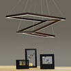Baycheer HL487480 Triple Ring Chandelier Dark Brown 172W Brushed Aluminum SquareRectangular LED Chandelier
