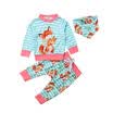 Newborn Baby Girls Tops Fox T-shirt Floral Pants Leggings Bibs Outfits Clothes