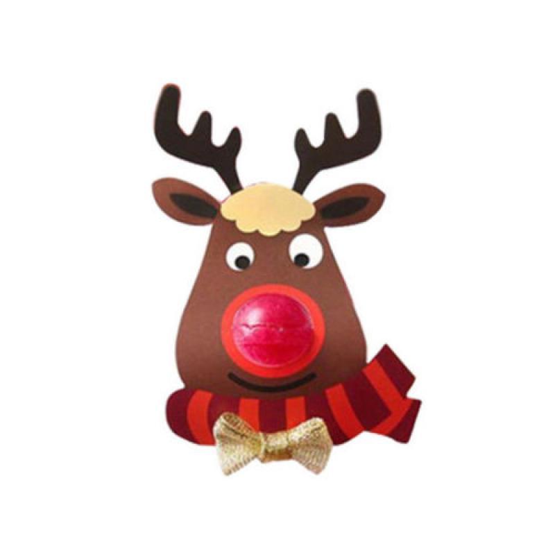 25Pcs Lollipop Sticks Cute Deer Elk Card Paper Candy Chocolate Xmas Decor Gift