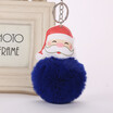 Cute Christmas Gift Santa Keychain for Women Pom Pom Ball Keychains