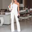 Women Summer Clubwear Playsuit Jumpsuit Solid One Shoulder Long Trousers Pants