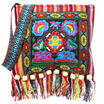 Hmong Vintage Ethnic Shoulder Bag Embroidery Boho Hippie Tassel Stylish Tote Bag