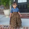 Princess Kids Baby Girl Denim Shirt TopFull Umbrella Skirt Dress Outfits Set