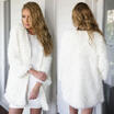 USA Women Long Sleeve Fur Cardigan Loose Sweater Outwear Jacket Coat Sweater Top