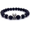 new fashion Hot Trendy Lava Stone Pave CZ Imperial Crown And Helmet Charm Bracelet For Men Or Women Bracelet Jewelry Pulseira homb