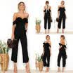 Women One Shoulder wide leg Bodycon Jumpsuit Sleeveless Romper Trousers Clubwear