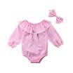 US Newborn Baby Girl Clothes Ruffle Romper Jumpsuit Bodysuit Headband Outfit Set