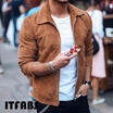 New Men Casual Coat Cardigan Hooded Sweatshirt Hoodie Suede Jackets Outwear