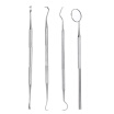 4pcs Stainless Steel Dental Tools Kit Dentists Pick Tool Teeth Scraper Set for Personal & Professional Use