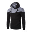 AOWOFS foreign trade mens simple sweater hot mens fashion color matching hooded sweater DW04