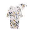 UK Newborn Baby Floral Swaddles Blanket Sleeping Bag Bedding Sleepsack Hat Set