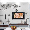 Flor Negra Vid Adhesivo Pared Arte Mural Decoración Hogar Pegatina Vinilo