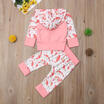 US Stock 2Pcs Toddler Kids Girls Hooded Tops Long Pants Trousers Outfits Clothes