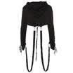 New Womens Gothic Punk Short Hoodies Bandage Sexy Halloween Sweatshirt Crop Top