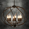 Baycheer HL422118 Tweet Industrial Wrought Iron 8 Light Large Globe Shade LED Pendant Chandelier