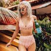 Womens Plaids High Waist Bikini Set Push Up Swimsuit Bathing Suit Swimwear Beach