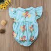 Floral Romper Newborn Baby Girl Fly Sleeve Jumpsuit Playsuit Sunsuit Outfits Set