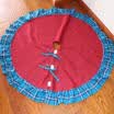 48" Red Khaki Burlap Christmas Tree Skirt Base Floor Mat Cover Xmas Party Decor