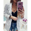 Fashion Women Long Sleeve Loose Blouse Striped Casual Shirt Summer Tops T-Shirt