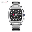 LONGBO Brand Fashion Quartz Casual Wristwatch Luxury Rectangle Watches Men Alloy Strap Watches Male Military Watch 80009
