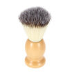 Mens Nylon Shaving Brush with Wood Handle for Beard Professional Male Razor Facial Brush Face Cleaning Tool Yellow