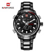 NAVIFORCE Luxury Dual Display Digital Quartz Men Watch Stainless Steel Luminous Sports Watch Chronograph Water-Proof Man Clock G