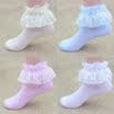 Princess Girl Toddler Kids Baby Vintage Lace Bow Ruffle Frilly Ankle Socks