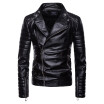 AOWOFS Europe code winter new European&American tide models mens motorcycle multi-zip leather jacket large size leather jacket B033