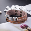 NeillieN Bracelets Genuine Leather Man Bracelets Retro Personality Men Leather Bracelet Mens Knit Multilayer Bracelet 5pcs