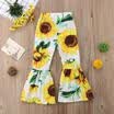 Newborn Kid Girls Baby Clothes Sunflower Long Loose Leggings Pants Trousers