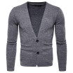 AOWOFS Europe code new foreign trade mens slim knit cardigan V-neck sweater bottoming shirt spot wholesale YM009